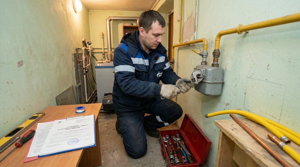 Перенос газового счётчика или котла — согласование и стоимость 2026